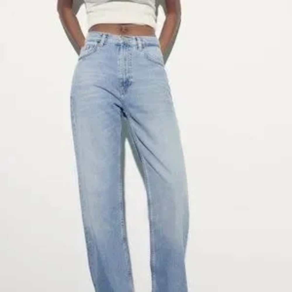 Zara Light Blue Straight Leg Jeans